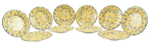 GIEN BALADINS - SET OF TEN FRENCH DESIGNER CERAMIC SIDE PLATES