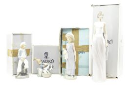 A MIXED COLLECTION OF FOUR 20TH CENTURY LLADRO PROCELAIN FIGURES