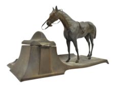 ColEARLY 20THC ENTURY CAST BRONZED METAL HORSE DESK TIDY