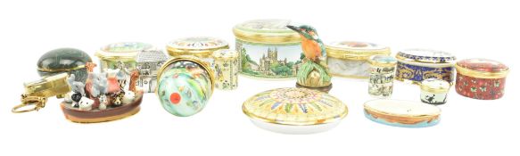 COLLECTION OF LIMITED EDITION HALCYON DAYS ENAMEL TRINKET BOXES