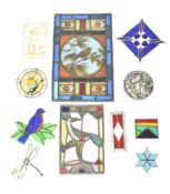 COLLECTION OF BESPOKE MADE LEAD STAINED GLASS WINDOW PANELS