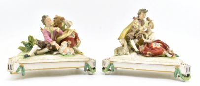PAIR OF RUDOLSTADT EARLY 20TH CENTURY PORCELAIN COURTING COUPLES