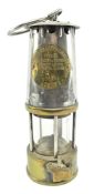 ECCLES - VINTAGE MID CENTURY BRASS & STEEL MINER'S SAFETY LAMP