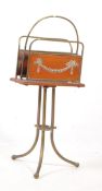 EDWARDIAN EARLY 20TH CENTURY MAHOGANY AND BRASS MAGAZINE STAND