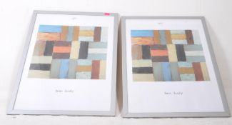 SEAN SCULLY - TWO MODERNIST FRAMED AND GLAZED PRINTS