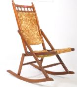 VICTORIAN 19TH CENTURY STEAMER FOLDING ROCKING CHAIR