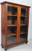 VICTORIAN 19TH CENTURY MAHOGANY GLAZED BOOKCASE CABINET