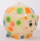 1960S RETRO ELEPHANT SHAPED LIDDED TOY BASKET