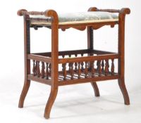 LATE 19TH CENTURY VICTORIAN MAHOGANY ADJUSTABLE PIANO STOOL