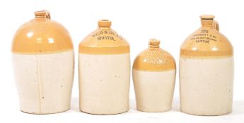 BRISTOL LOCAL INTEREST - COLLECTION OF STONEWARE FLAGONS
