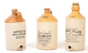 BRISTOL LOCAL INTEREST - 19TH CENTURY STONEWARE FLAGONS