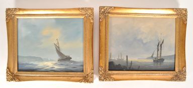 DAVID SHORT (B. 1940) - LATE 20TH CENTURY OIL ON BOARD MARITIME PAINTINGS