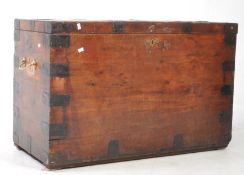 EARLY 19TH CENTURY CAST IRON BOUND STEAMER TRAVEL TRUNK