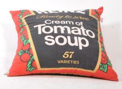 LARGE 1960S RETRO HEINZ SOUP ADVERTISING NOVELTY CUSHION