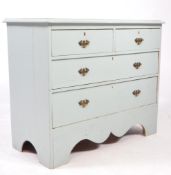 19TH CENTURY LIGHT BLUE PAINTED CHEST OF DRAWERS