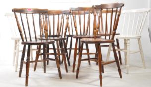 NINE EARLY 20TH CENTURY BEECH PENNY CHAIRS