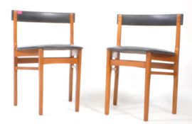 PAIR OF LATE 20TH CENTURY MCINTOSH BLACK LEATHERETTE RETRO CHAIRS