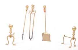 19TH CENTURY VICTORIAN BRASS COMPANION SET
