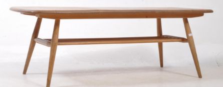 ERCOL - VINTAGE 1970S ELM AND BEECH LONG BOY COFFEE TABLE