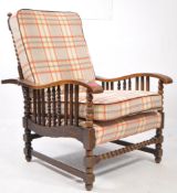 ARTS & CRAFTS BOBBIN TURNED LOUNGE ARMCHAIR