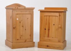 TWO COUNTRY DRY PINE BEDSIDE CABINETS