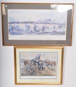 TWO 20TH CENTURY ENGLISH BATTLE RELATED PRINTS SIGNED BY ARTISTS