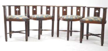 STOWAWAY SUITE - FOUR ARTS & CRAFTS EARLY 20TH CENTURY CORNER ARMCHAIRS