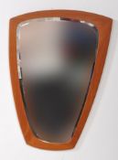 BRITISH MODERN DESIGN - ATOMIC TEAK FRAME WALL MIRROR