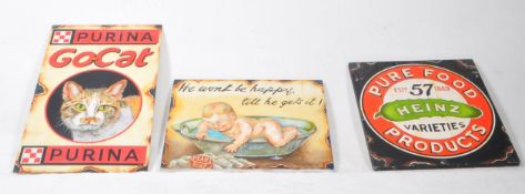 THREE 20TH CENTURY REPRODUCTION ENAMEL STYLE PAINTINGS