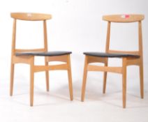 PAIR OF MID CENTURY RETRO TEAK DANISH CHAIRS