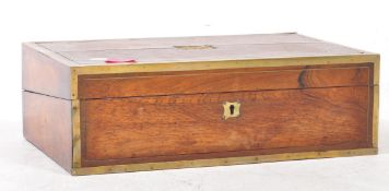 19TH CENTURY VICTORIAN ROSEWOOD & BRASS WRITING SLOPE