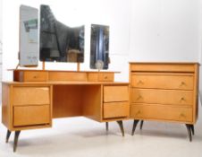 AUSTINSUITE - MID CENTURY OAK DRESSING TABLE & CHEST OF DRAWERS