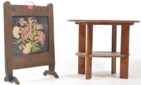 EARLY 20TH CENTURY COFFEE TABLE & FIRESCREEN