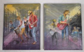 LES BENSON - TWO CONTEMPORARY 2019 ACRYLIC ON CANVAS PAINTINGS