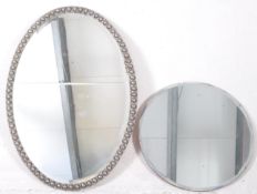 EARLY 20TH CENTURY PLANISHED OVAL WALL MIRROR