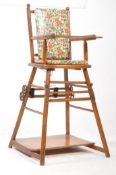 EARLY 20TH CENTURY OAK CHILDREN'S HIGH CHAIR