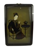 QING DYNASTY RESERVE PAINTING ON GLASS OF A LADY 清 ‘’女仕‘’玻璃画
