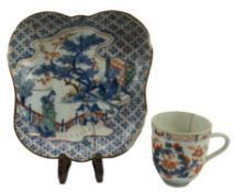 TWO 18TH/19TH CENTURY PORCELAIN CUP AND DISH