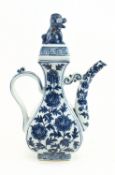 LARGE YONGLE MARKED BLUE AND WHITE 