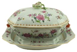 QING QIANLONG FAMILLE ROSE TUREEN 清 乾隆 外銷粉彩花卉紋湯碗一套