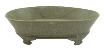 GEYAO CELADON GLAZED BRUSH WASHER / NARCISSUS BASIN 哥窑 水仙盆