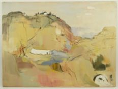 AFTER WU GUANZHONG (CHINA 1919-2010) - OIL ON CANVAS VILLAGES ON THE PLATEAU 高原人家teau