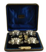 CASED VICTORIAN 19TH CENTURY SILVER CONDIMENT SET