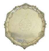 EDWARD VII HALLMARKED SILVER SALVER TRAY 1903 LONDON