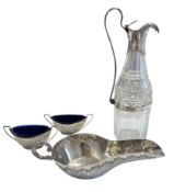 GEORGE III HALLMARKED SILVER & CUT GLASS VINAIGRETTE DECANTER & OTHERS