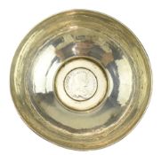 VICTORIAN HALLMARKED SILVER BOWL WITH CHARLES II COIN BASE