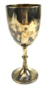LATE 19TH CENTURY VICTORIAN HALLMARKED SILVER 1ST PRIZE TROPHY GOBLET