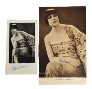 ACTORS - ASTRA NEILSEN - DANISH SILENT FILM ACTRESS - TWO AUTOGRAPHS