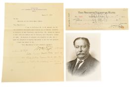 PRESIDENTS - WILLIAM H. TAFT - AUTOGRAPHED LETTER & CHEQUE