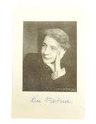 NUCLEAR PHYSICIST - LISE MEITNER (D.1968) - RARE SIGNED PHOTOGRAPH